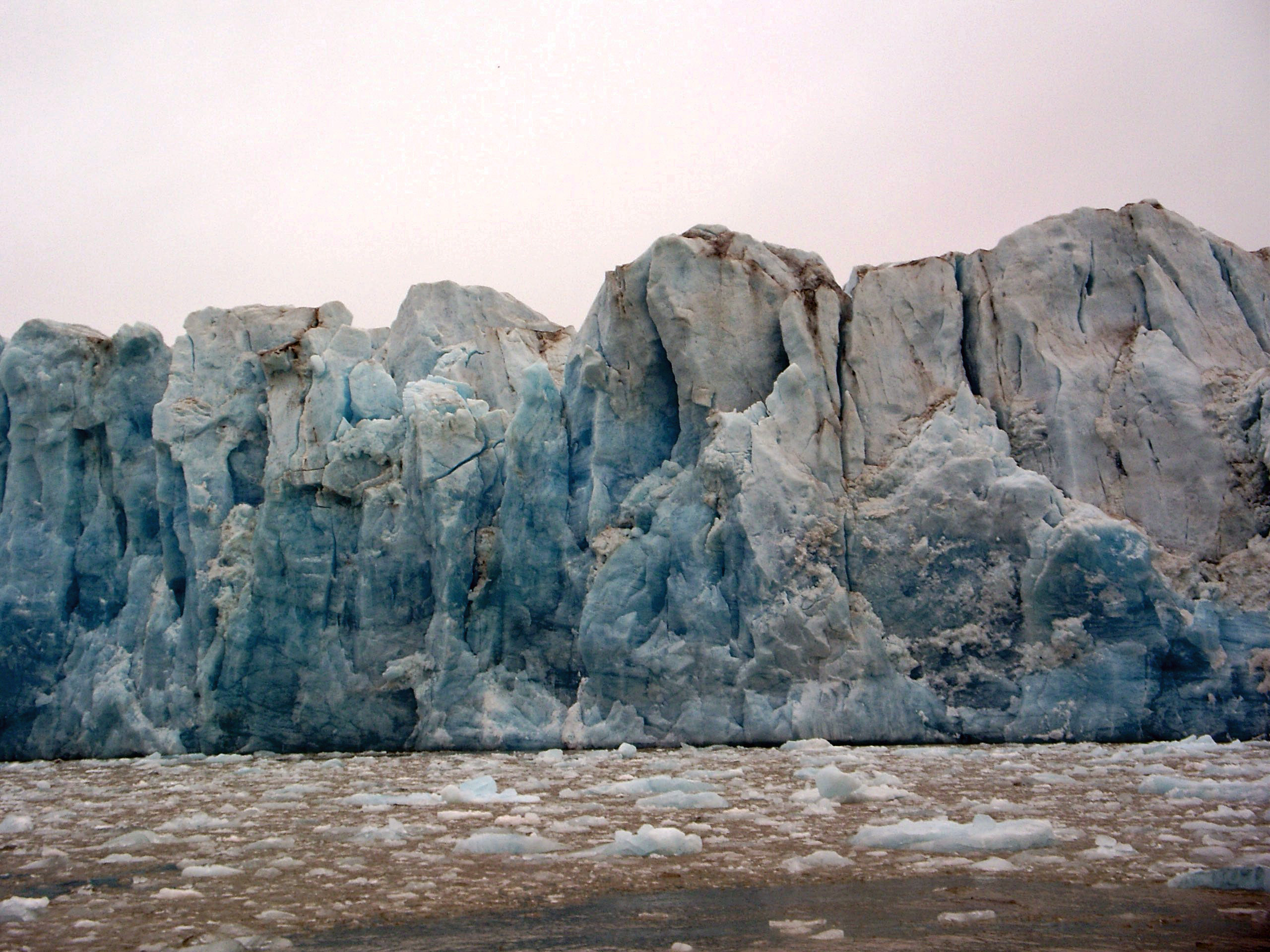 Glacier front at Kongsvegen, Svalbard, in the Arctic corridor of the August 12, 2026 path of totality